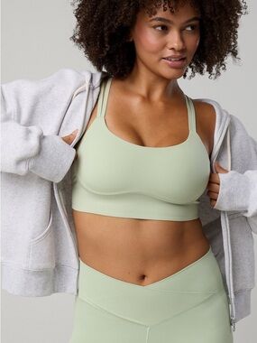 BNWT OFFLINE by Aerie Real Me Hold Me Up! Layered Sports Bra light green